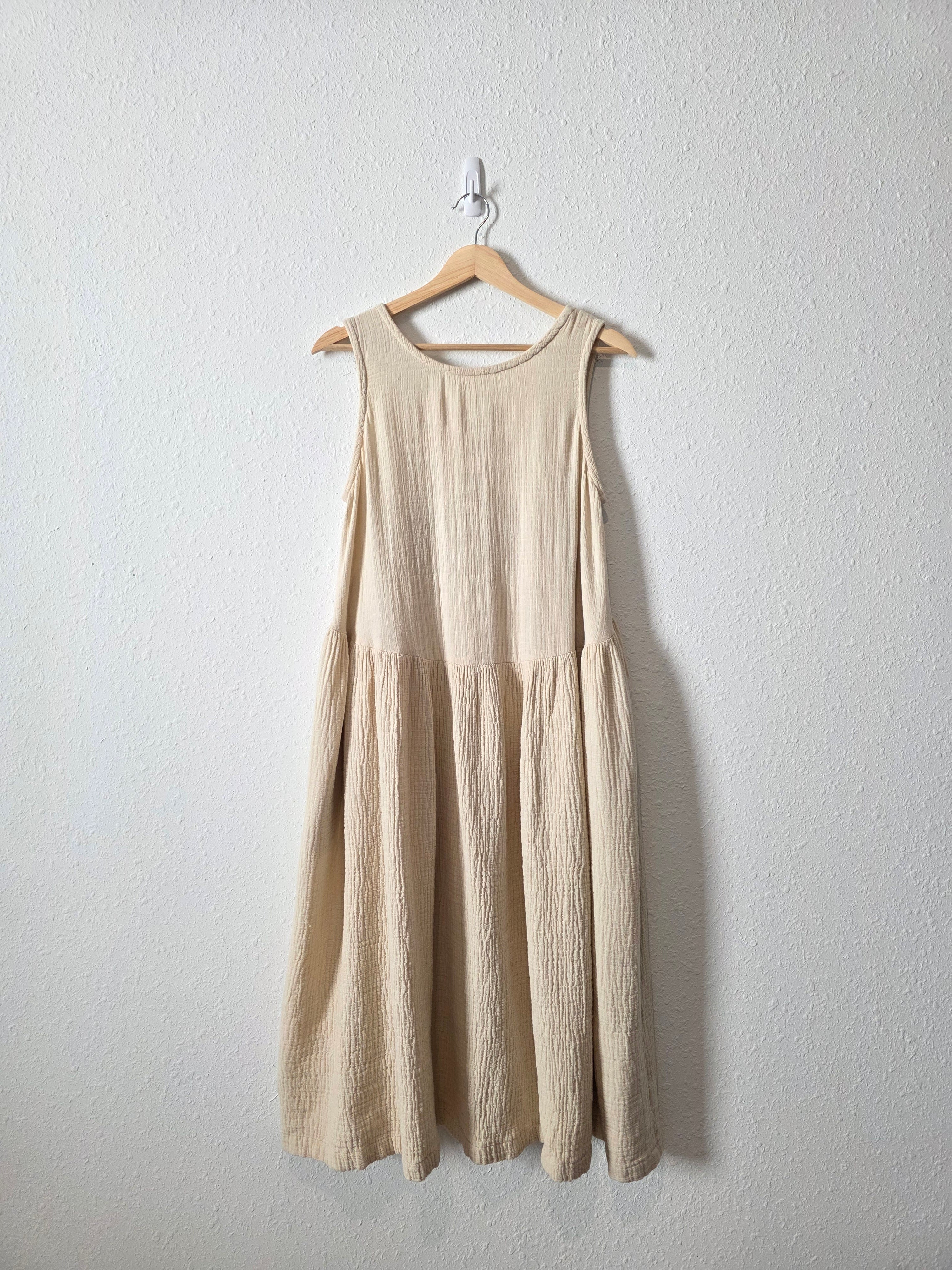 Black Crane Oversized Cotton Midi Dress (XS)