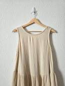 Black Crane Oversized Cotton Midi Dress (XS)