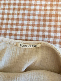 Black Crane Oversized Cotton Midi Dress (XS)