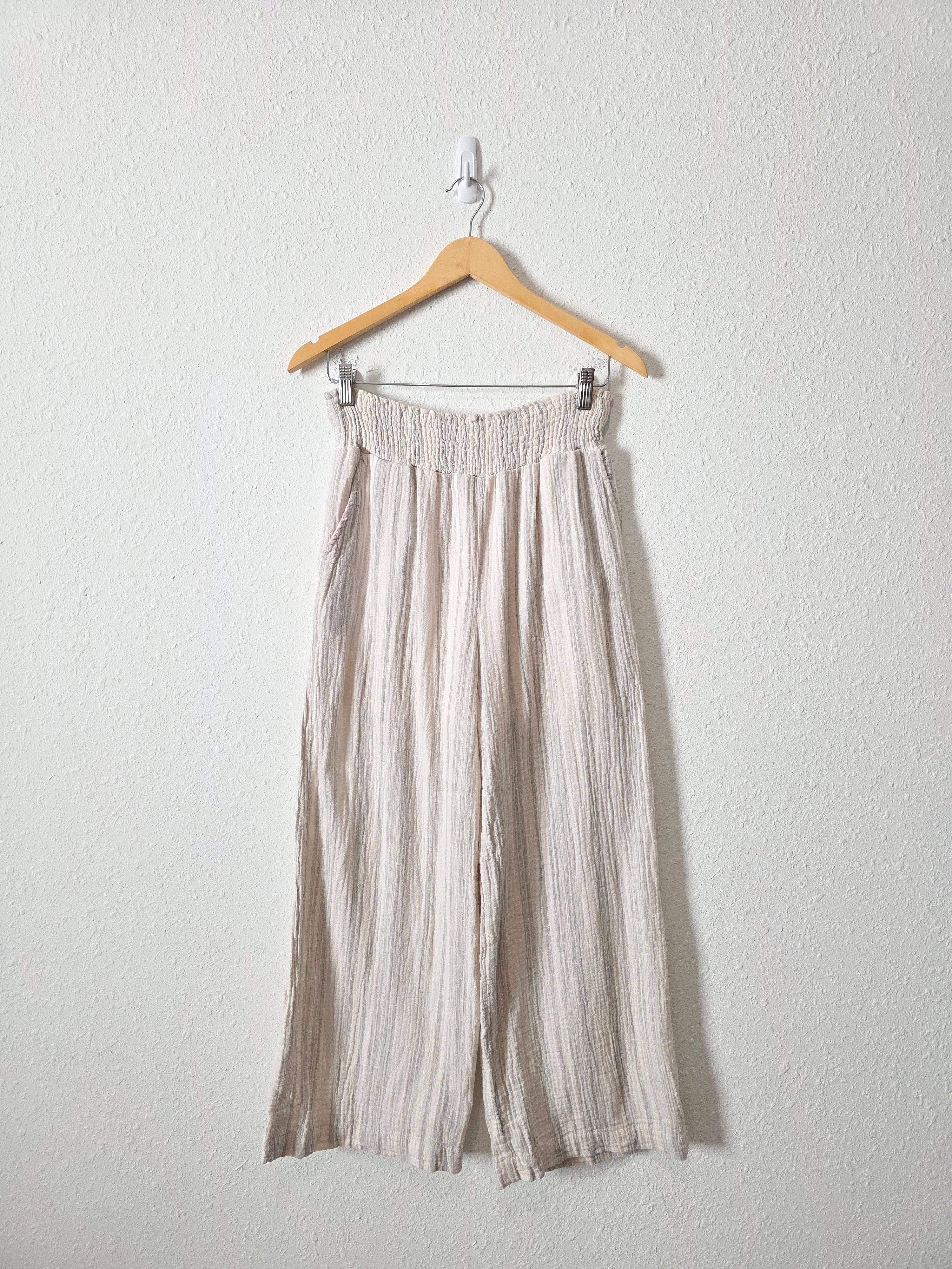 Striped Wide Leg Gauze Pants (S)