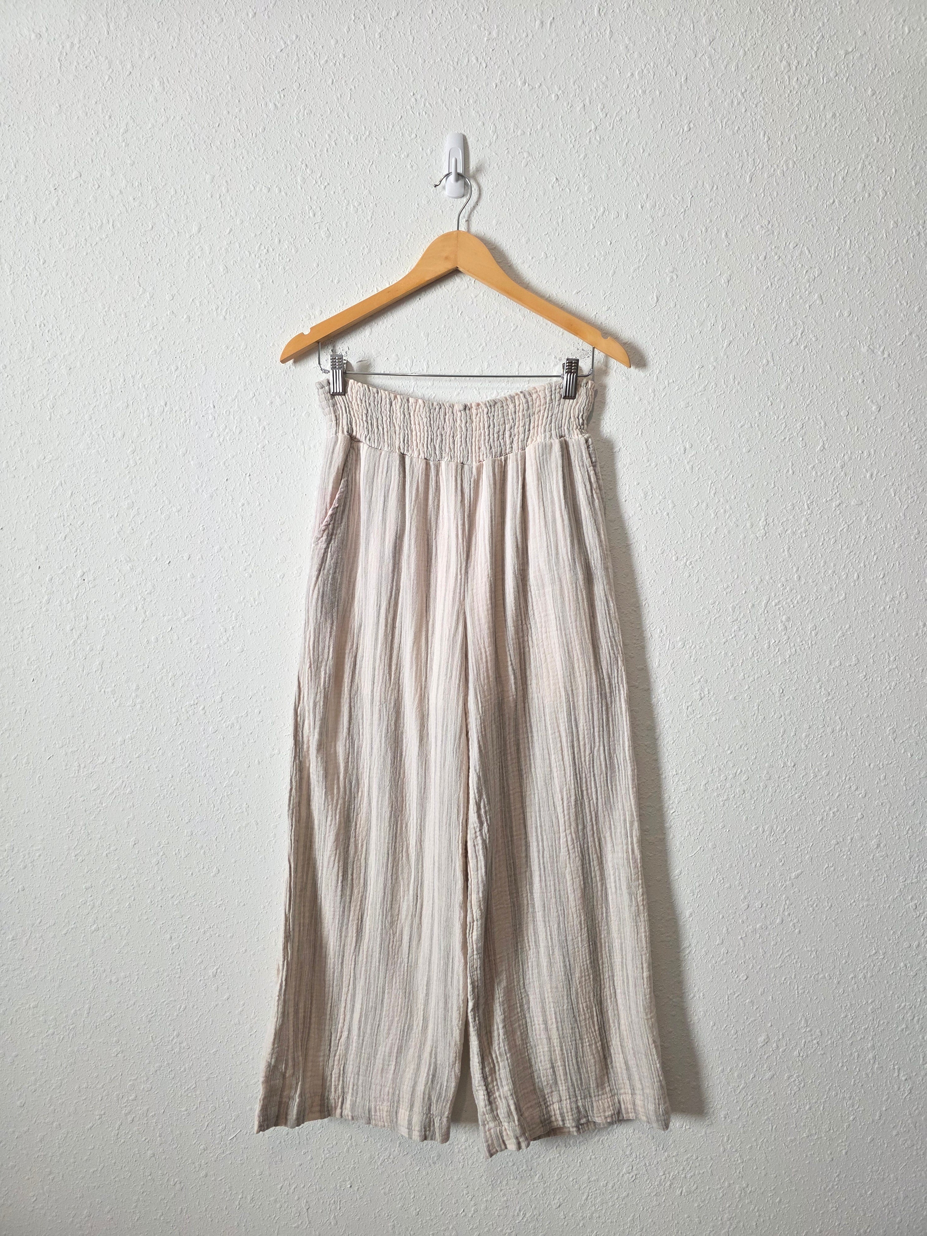Striped Wide Leg Gauze Pants (S)