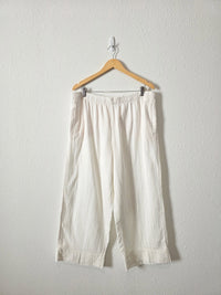 Cotton Gauze Wide Leg Pants (L)