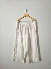 Cotton Gauze Wide Leg Pants (L)