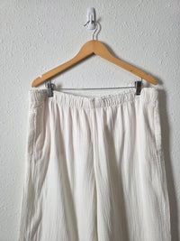 Cotton Gauze Wide Leg Pants (L)