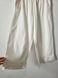 Cotton Gauze Wide Leg Pants (L)