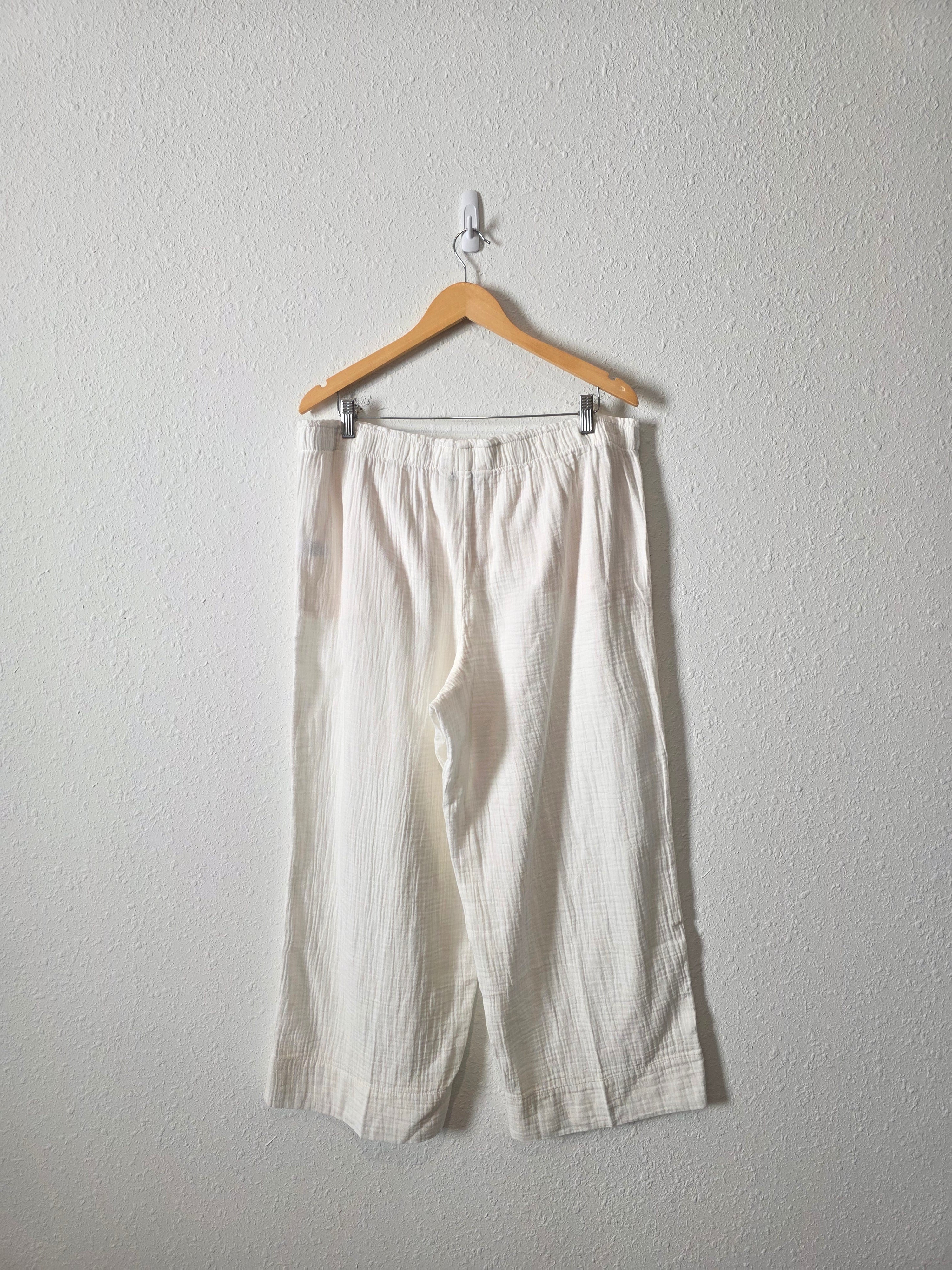 Cotton Gauze Wide Leg Pants (L)