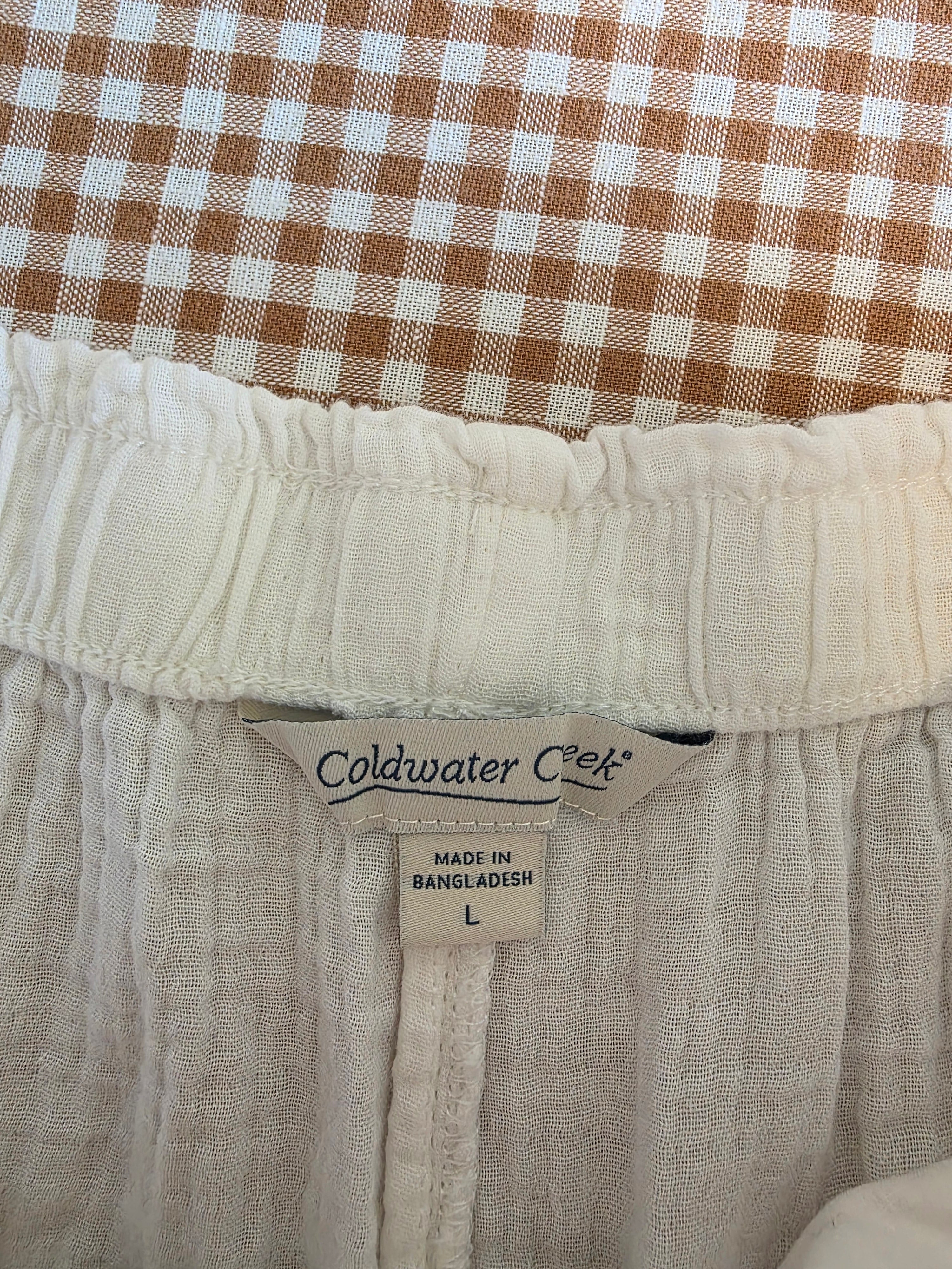 Cotton Gauze Wide Leg Pants (L)
