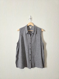 Eileen Fisher Gingham Linen Tank (M)