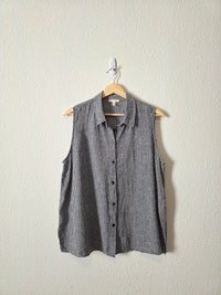 Eileen Fisher Gingham Linen Tank (M)