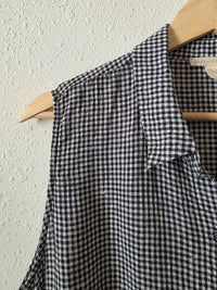 Eileen Fisher Gingham Linen Tank (M)