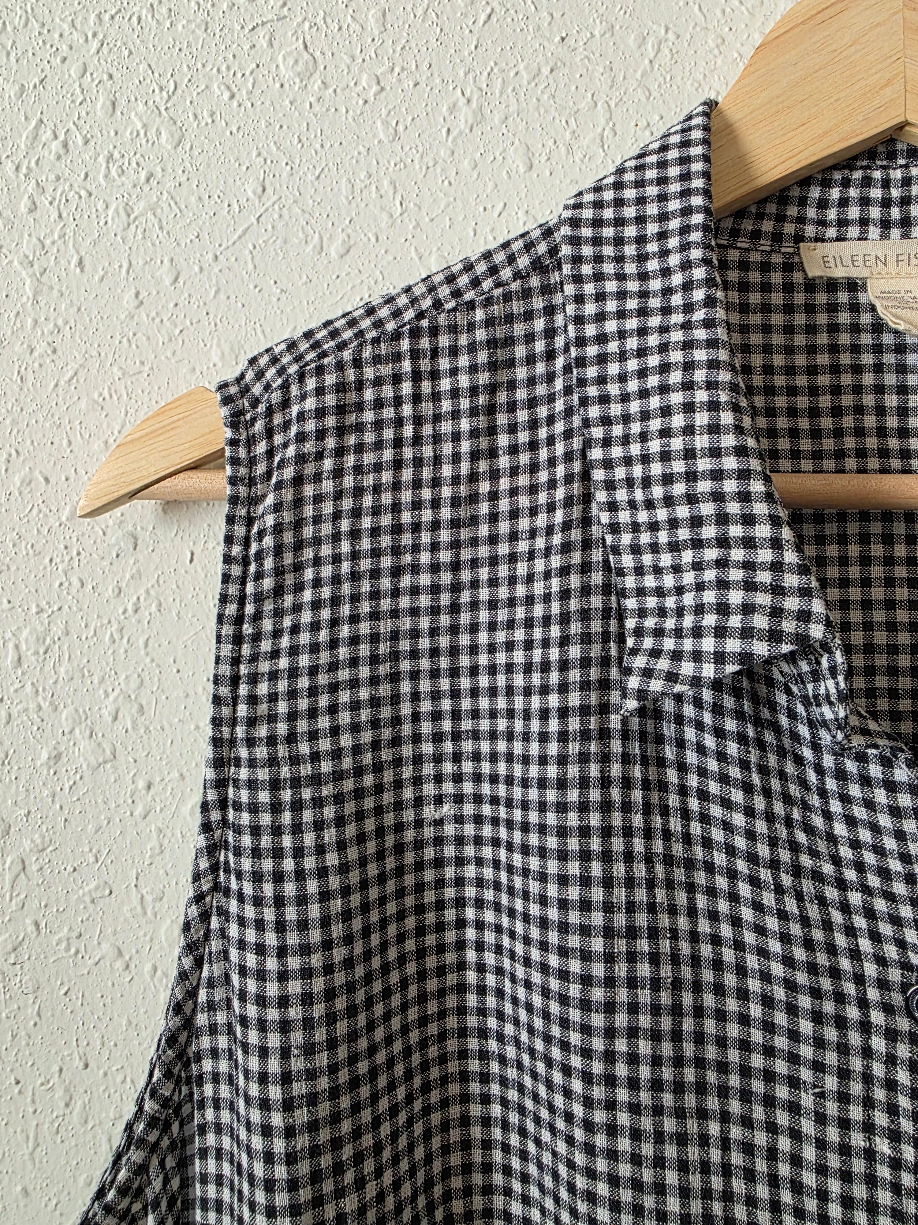 Eileen Fisher Gingham Linen Tank (M)