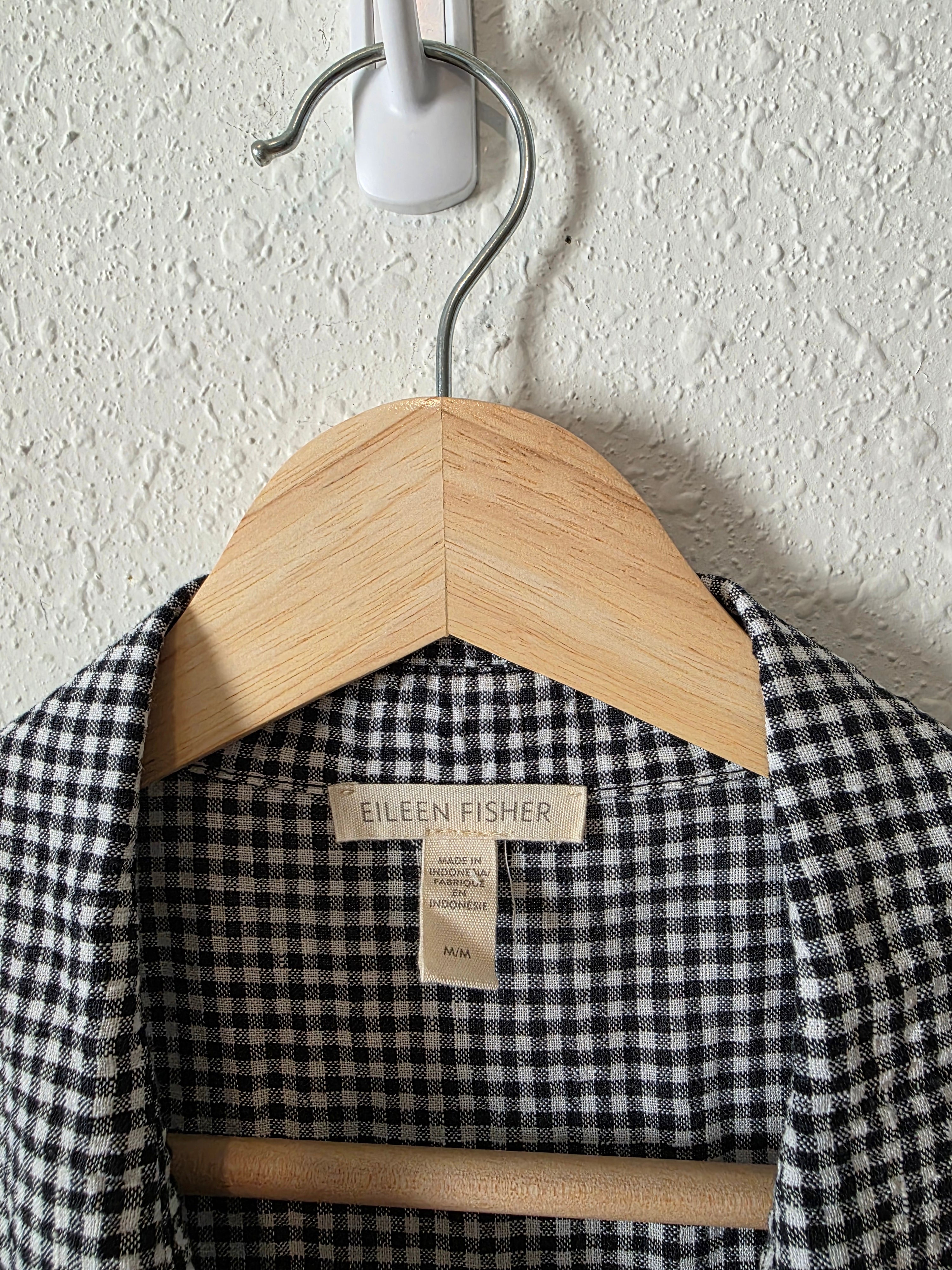 Eileen Fisher Gingham Linen Tank (M)