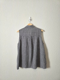Eileen Fisher Gingham Linen Tank (M)