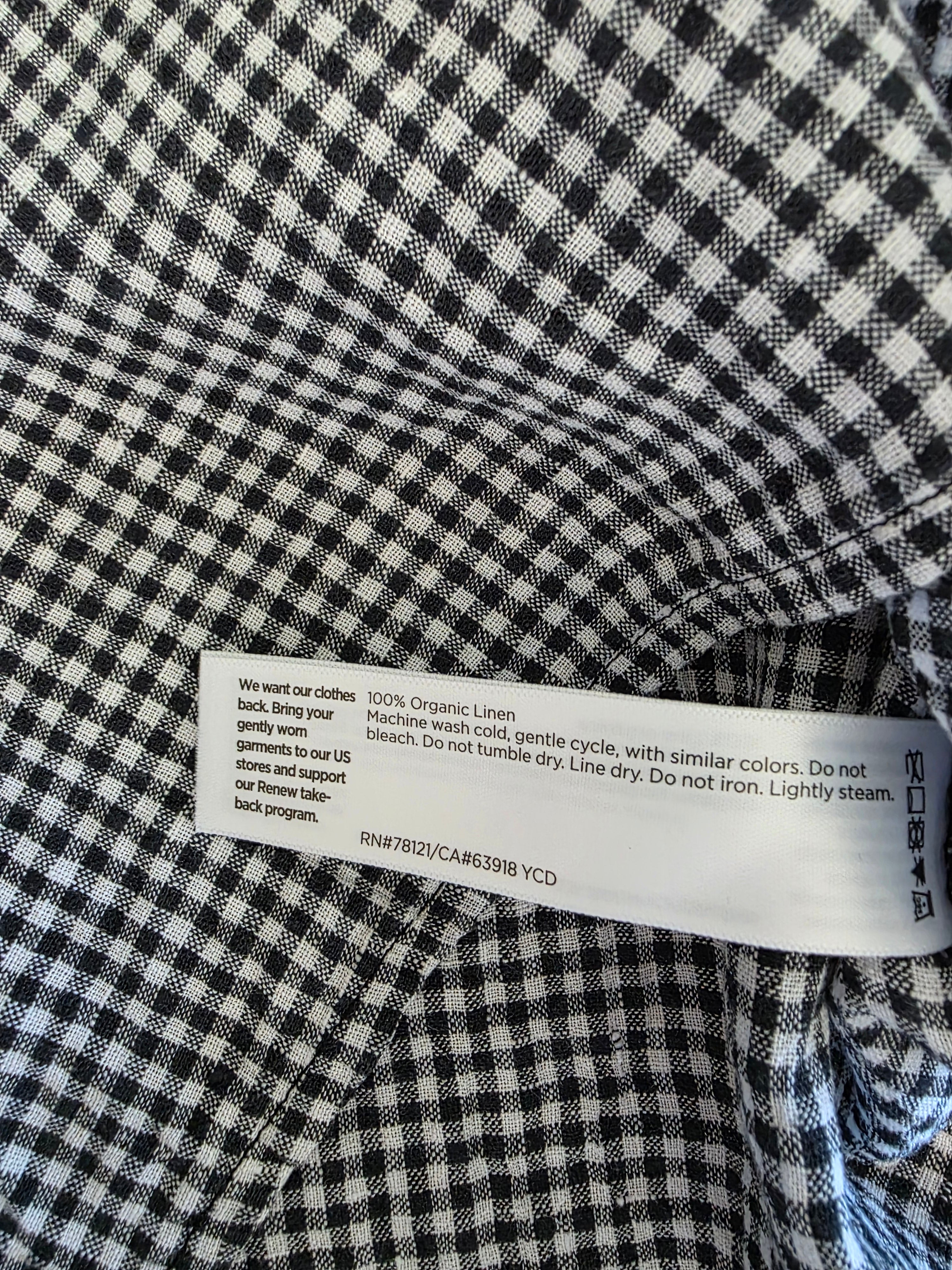 Eileen Fisher Gingham Linen Tank (M)