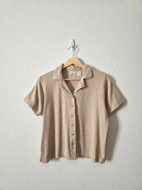 Vintage LL Bean Pointelle Button Up Top (S)