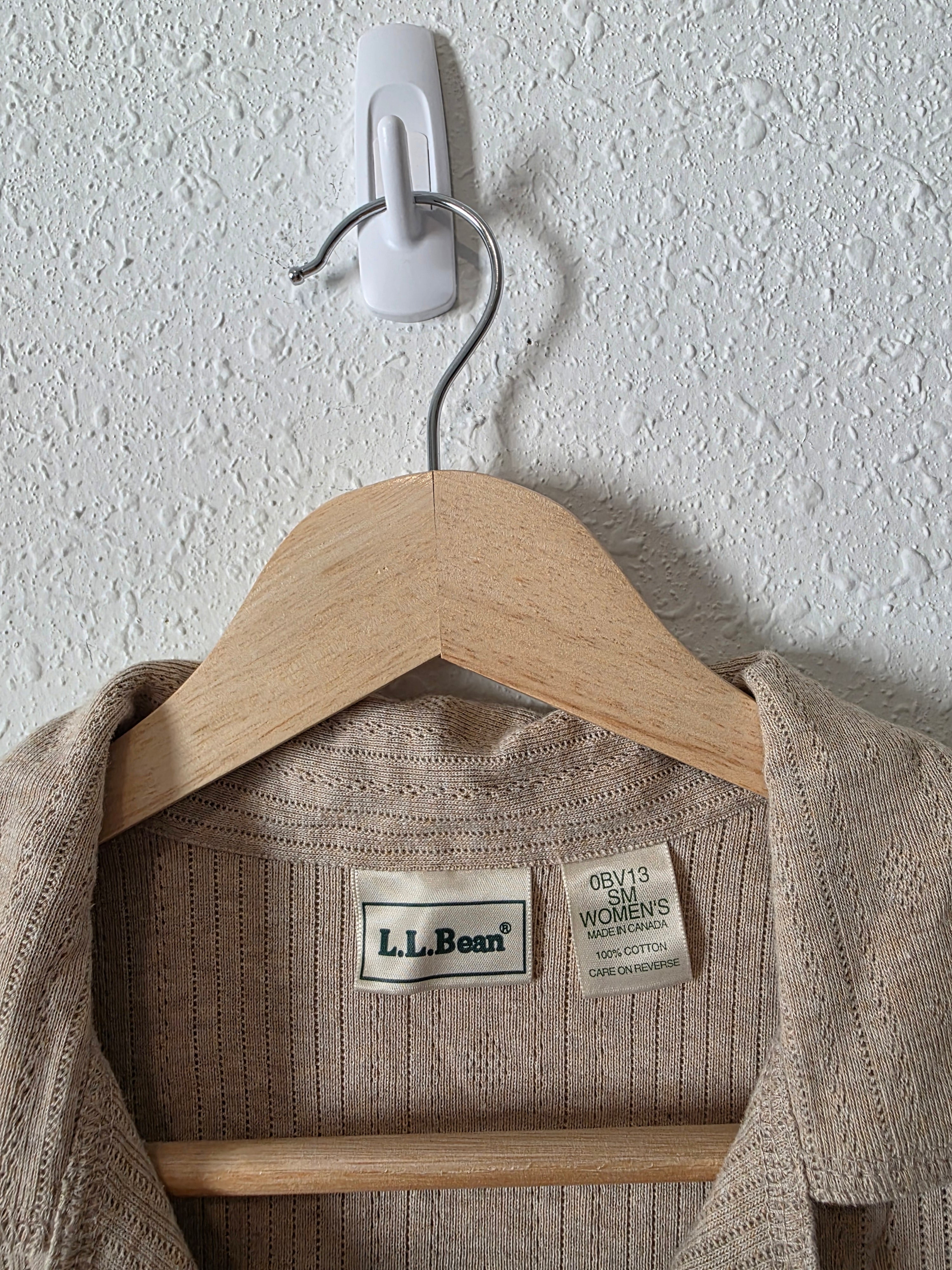 Vintage LL Bean Pointelle Button Up Top (S)