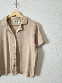 Vintage LL Bean Pointelle Button Up Top (S)
