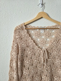 Vintage Floral Crochet Tunic (S)