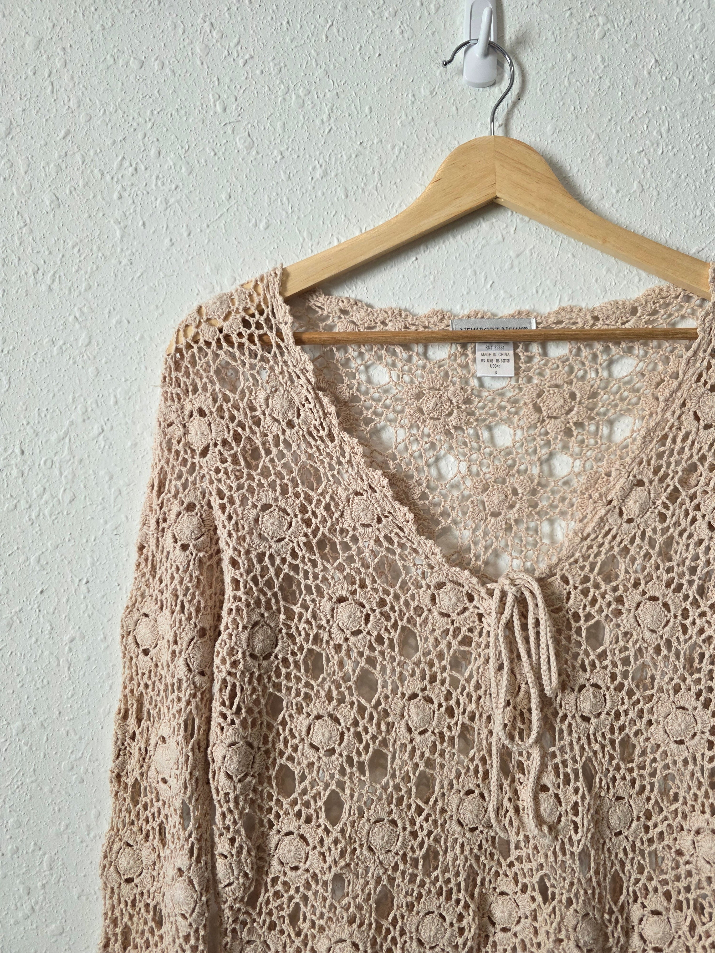 Vintage Floral Crochet Tunic (S)
