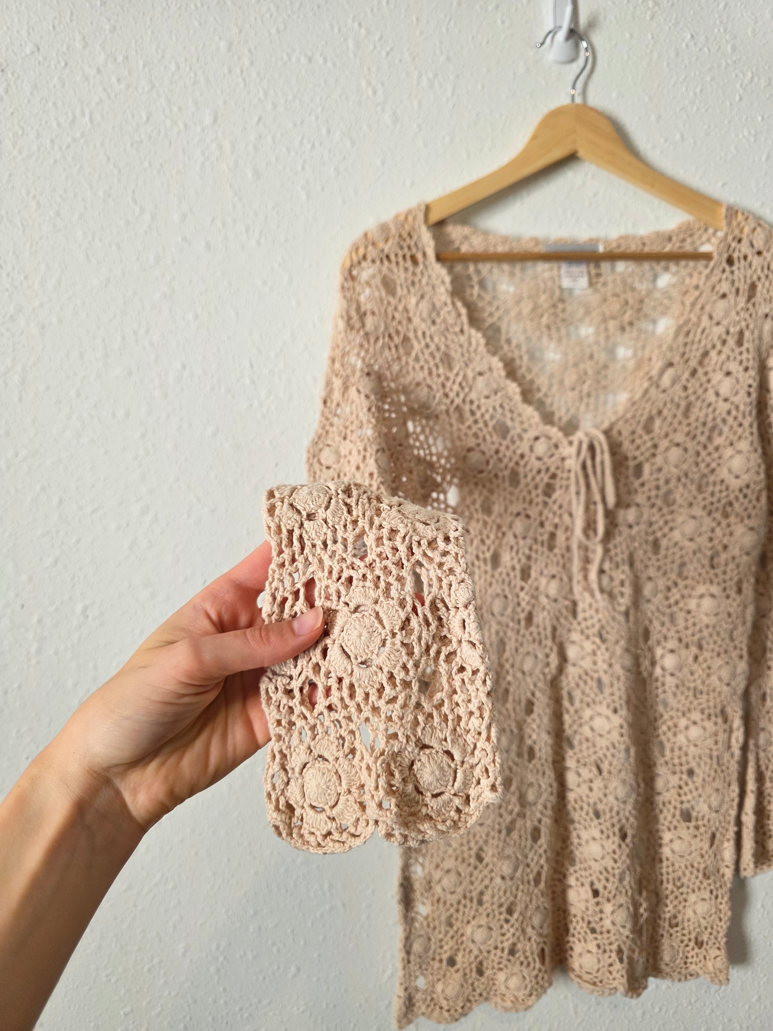 Vintage Floral Crochet Tunic (S)