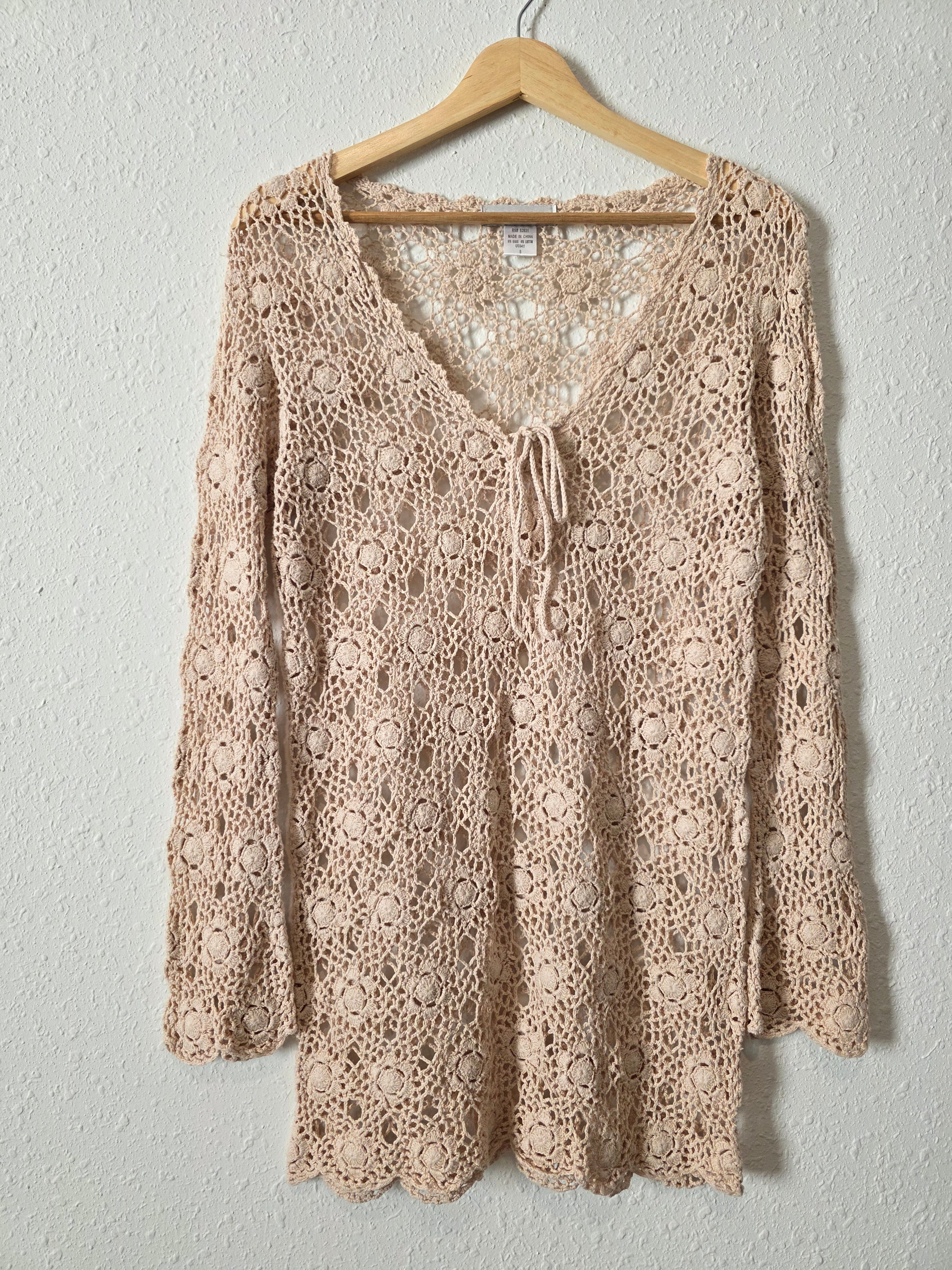 Vintage Floral Crochet Tunic (S)