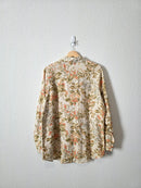 Strawberry Print Linen Button Up Shirt (M)