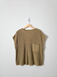 Olive Boxy Knit Top (S)