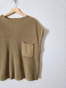 Olive Boxy Knit Top (S)