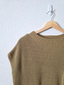 Olive Boxy Knit Top (S)