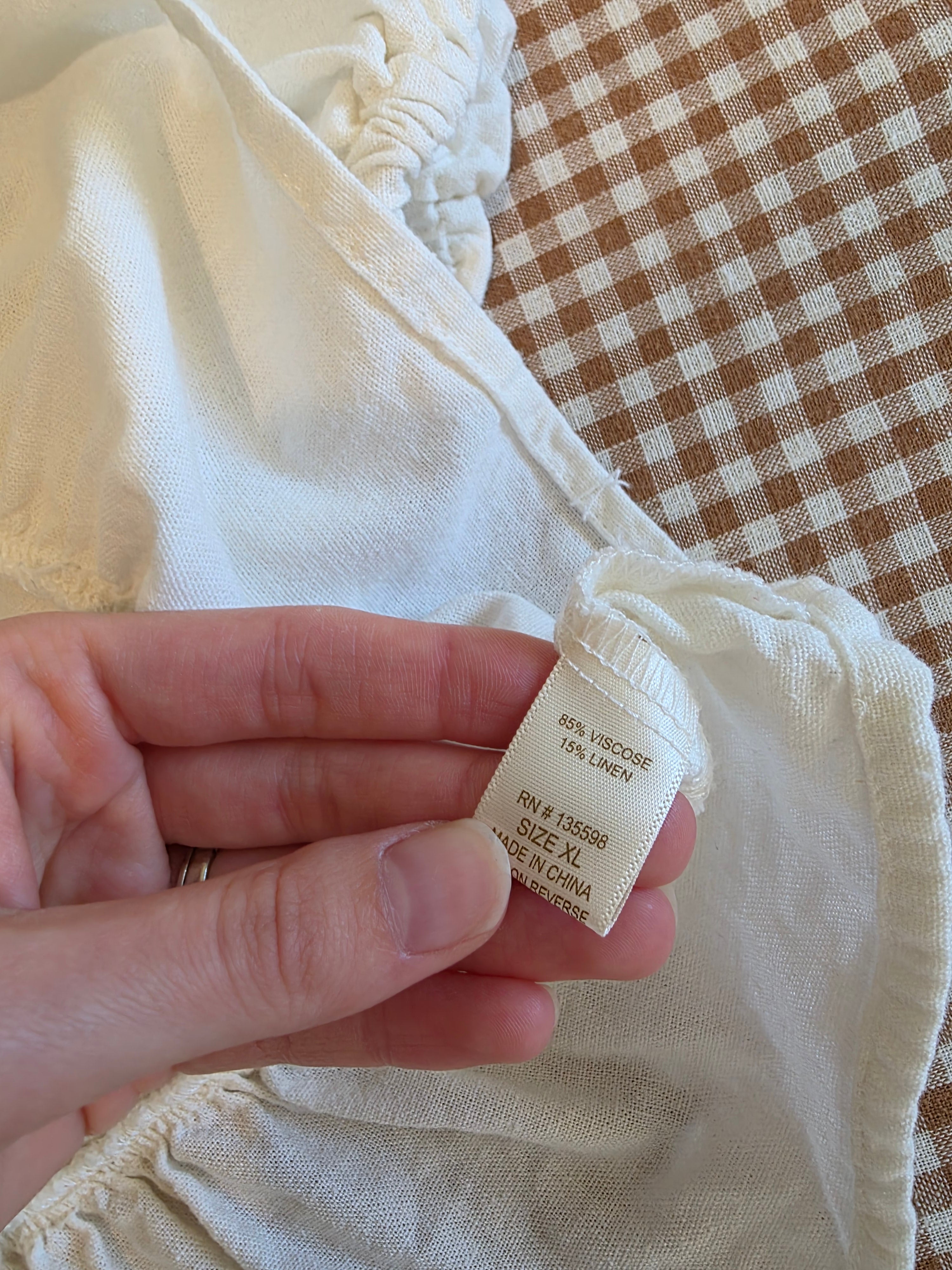 Linen Blend Tie Front Top (XL)