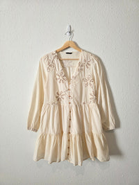 Zara Floral Embroidered Dress (XS)