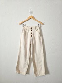 Zara Ecru Wide Leg Jeans (2)