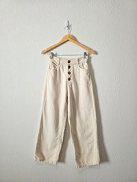 Zara Ecru Wide Leg Jeans (2)