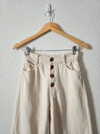 Zara Ecru Wide Leg Jeans (2)