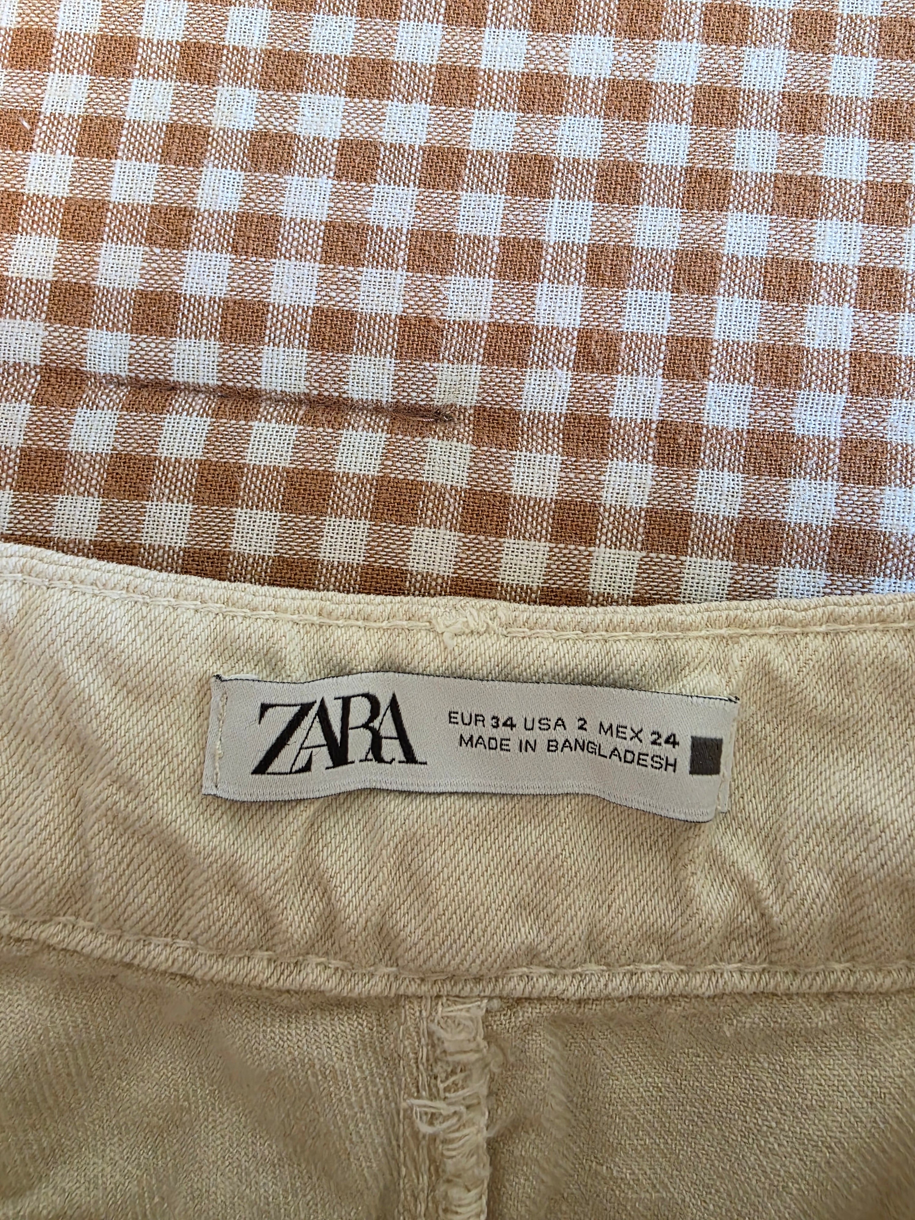 Zara Ecru Wide Leg Jeans (2)