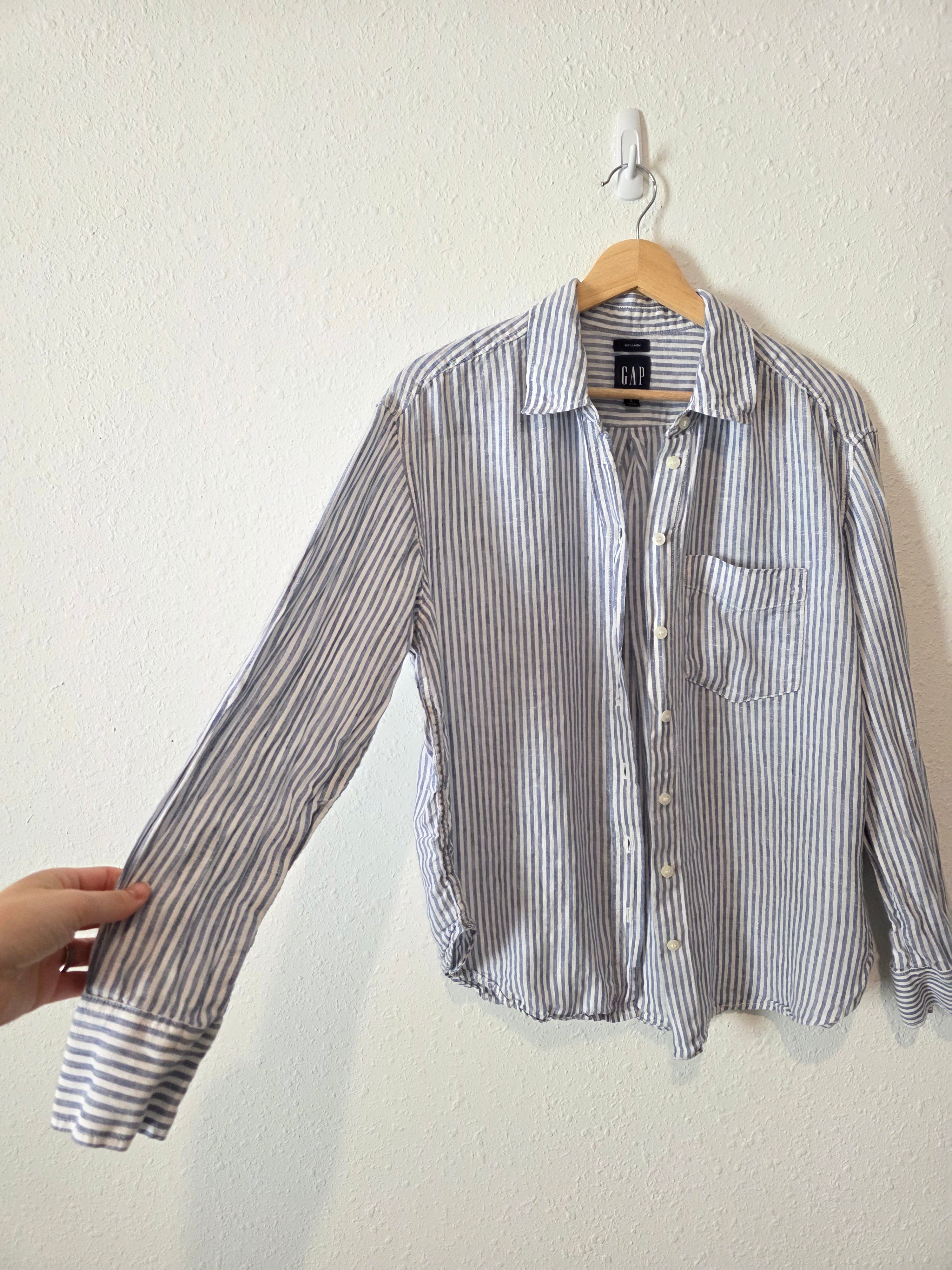 Gap Striped Linen Button Up (S)