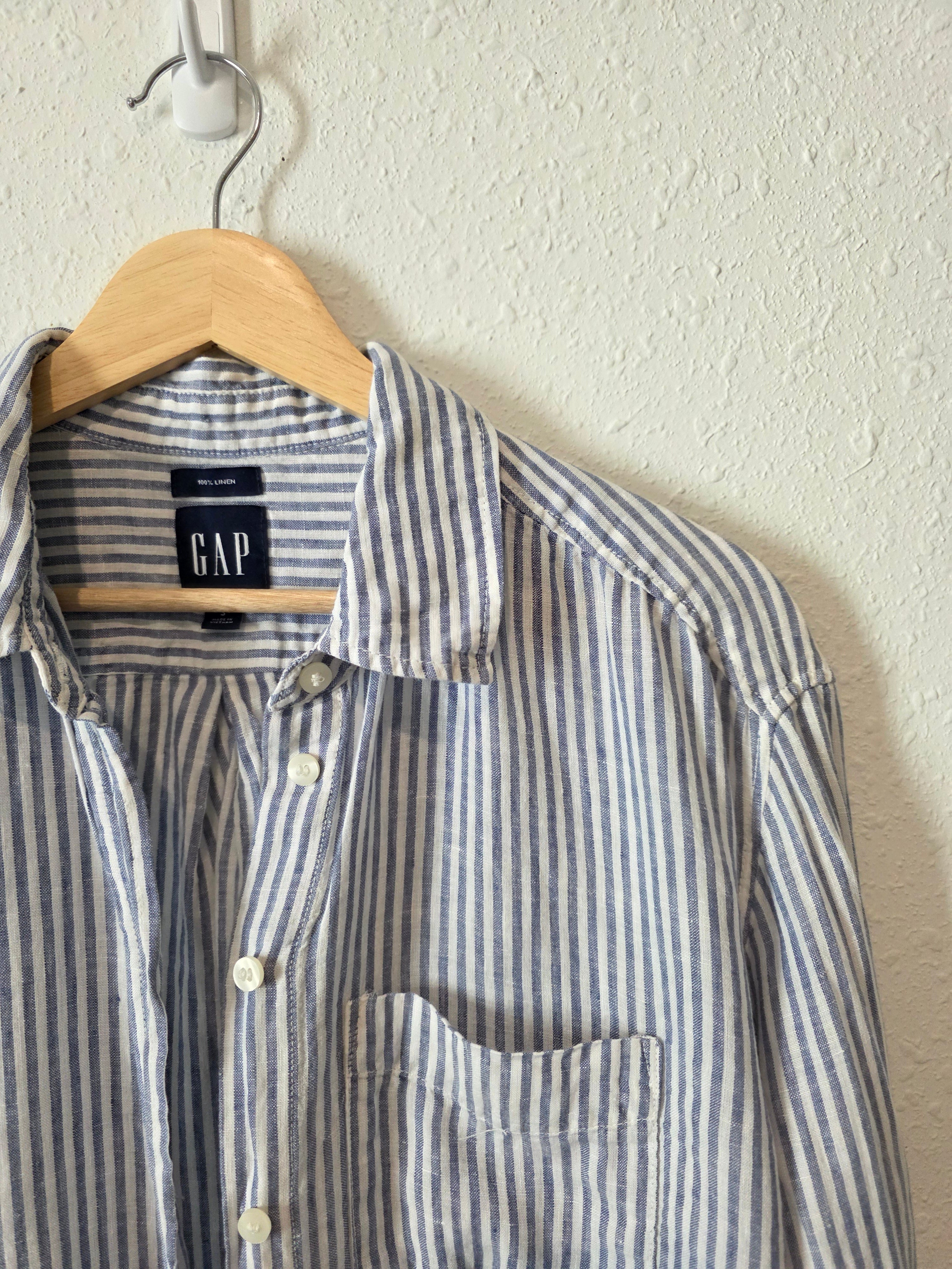 Gap Striped Linen Button Up (S)