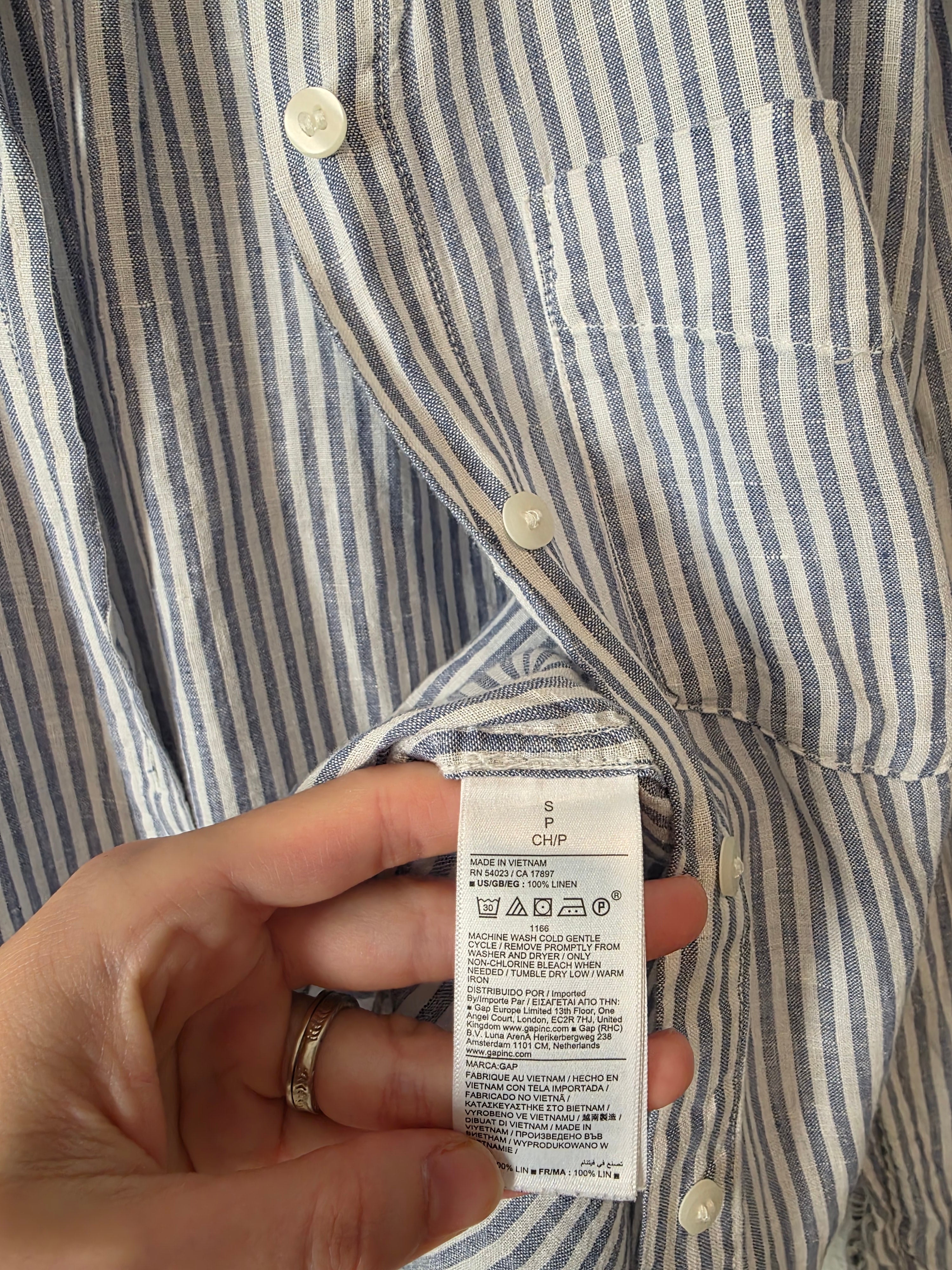 Gap Striped Linen Button Up (S)