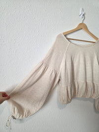 Aerie Oat Puff Sleeve Top (M)