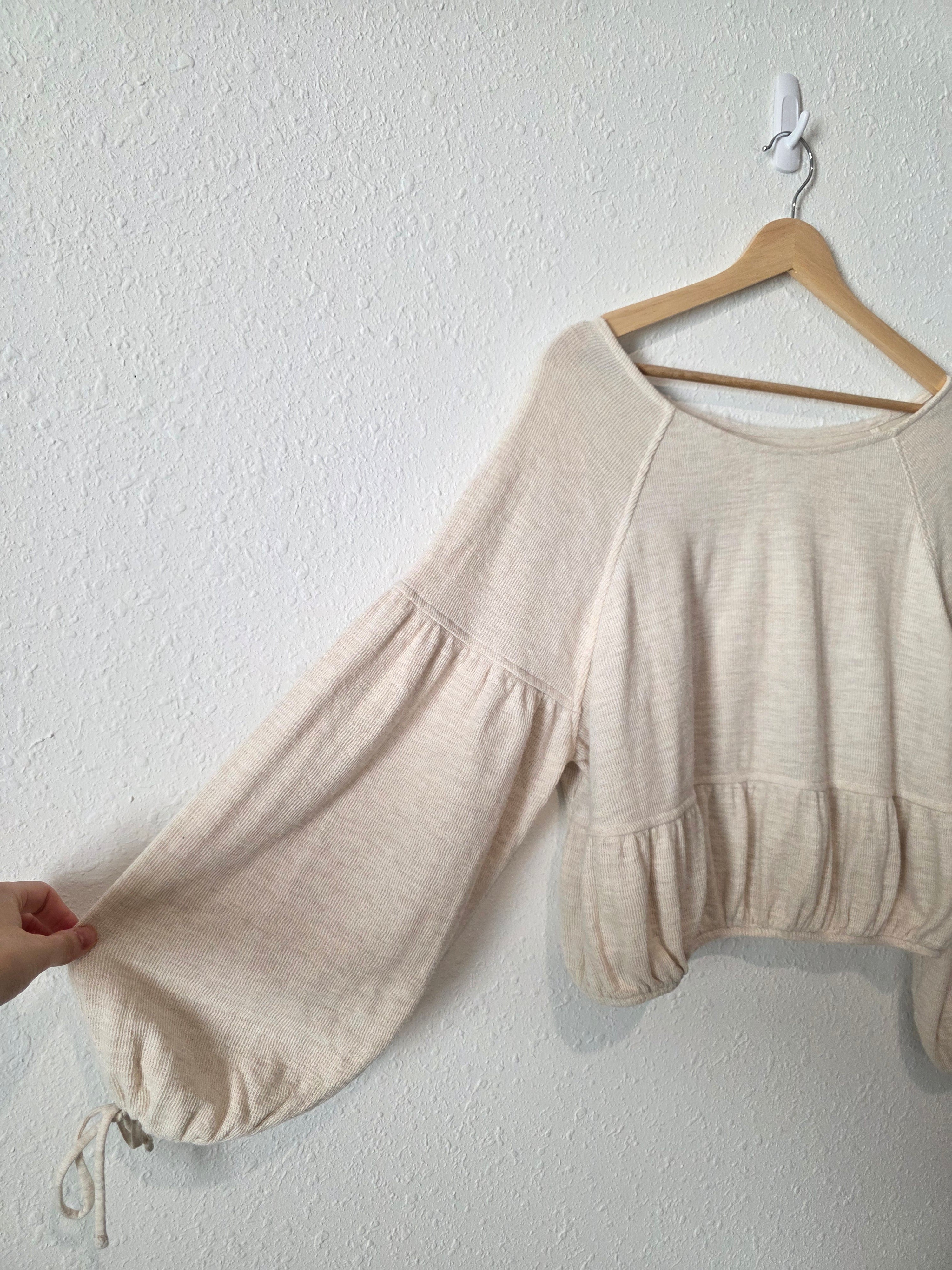 Aerie Oat Puff Sleeve Top (M)
