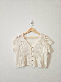 Cotton Crochet Knit Top (S)