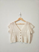 Cotton Crochet Knit Top (S)