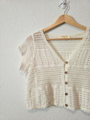 Cotton Crochet Knit Top (S)