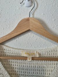 Cotton Crochet Knit Top (S)