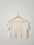 Cotton Crochet Knit Top (S)