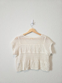 Cotton Crochet Knit Top (S)