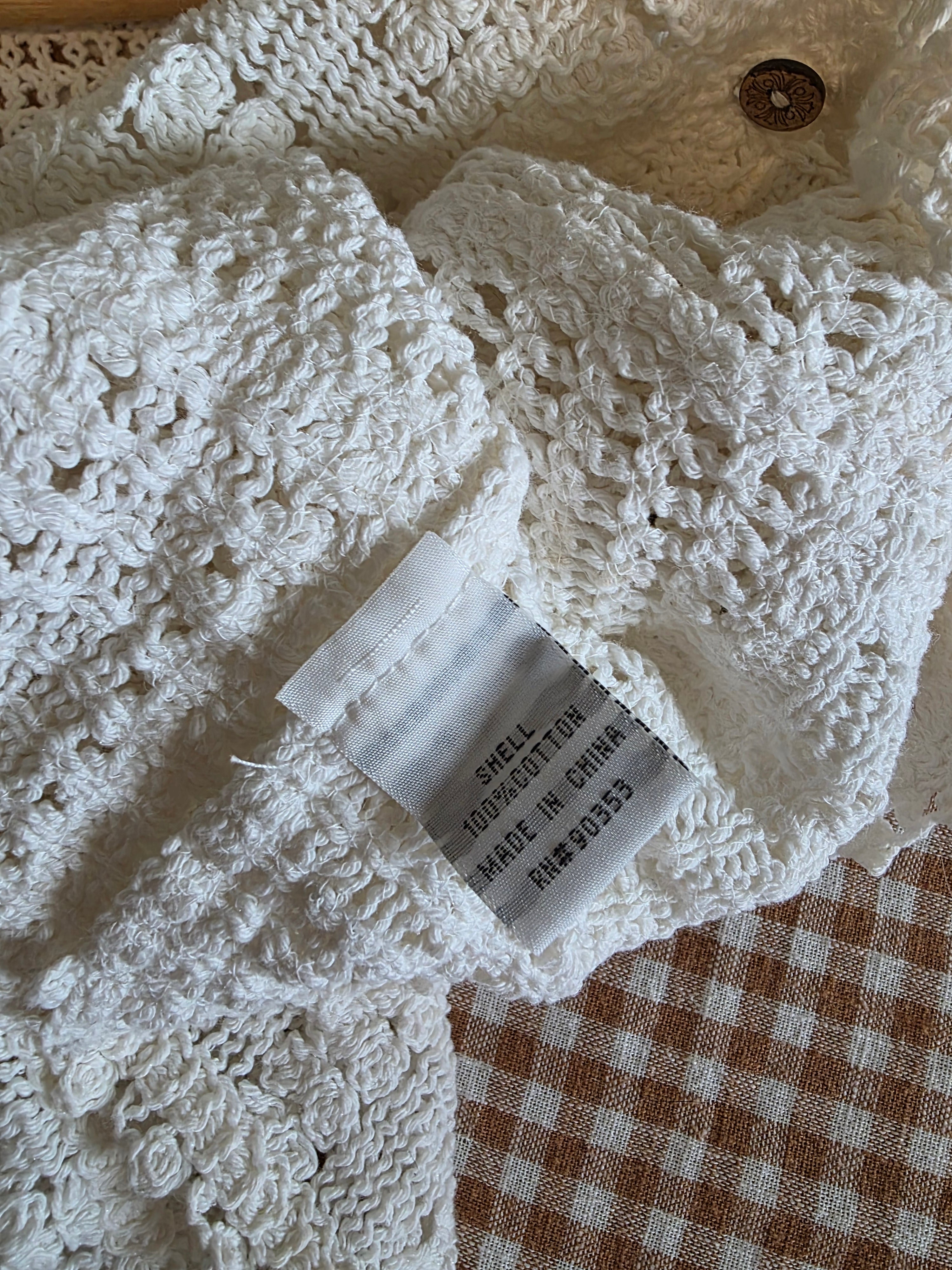 Cotton Crochet Knit Top (S)