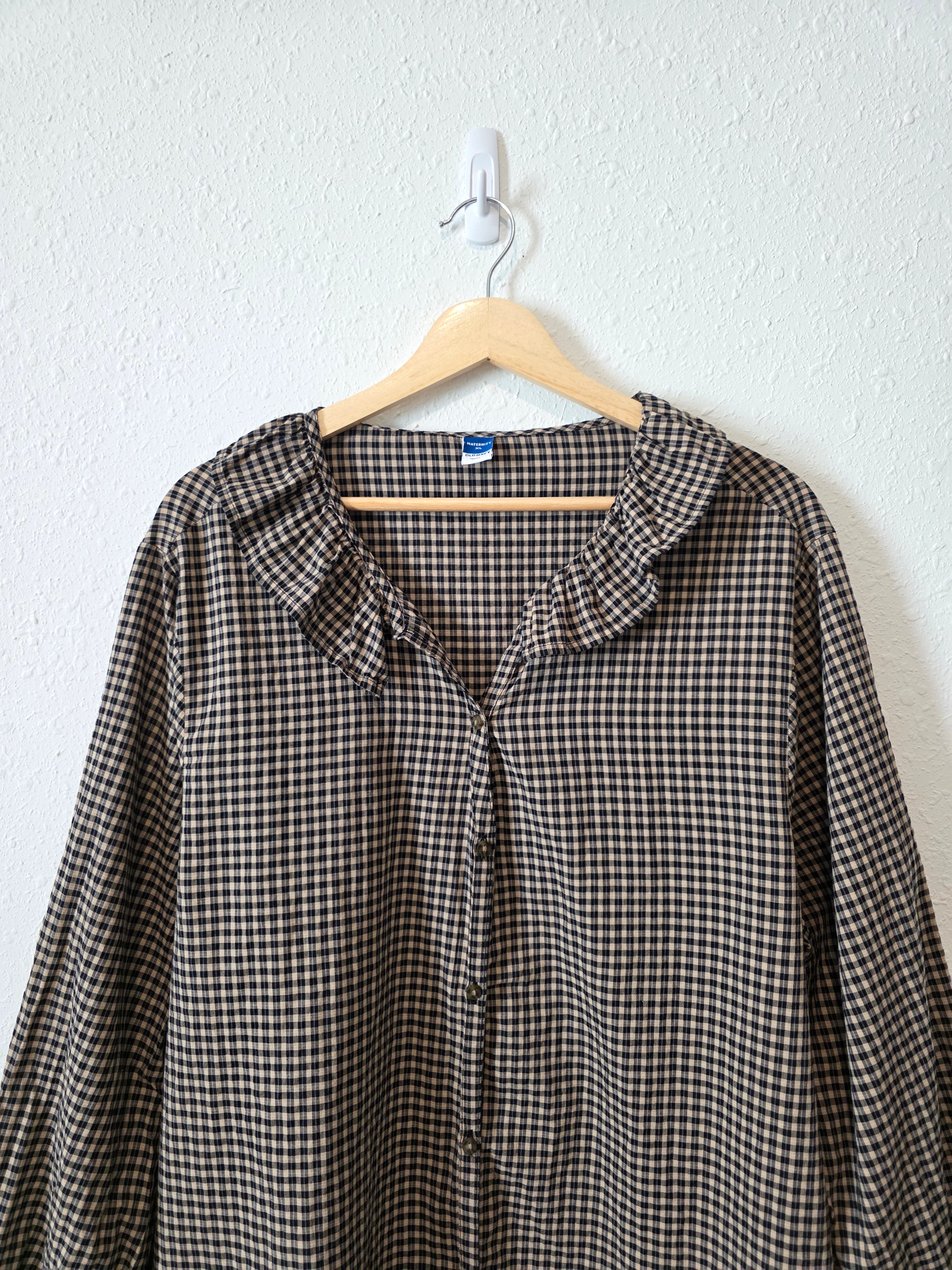 Gingham Collared Cotton Top (XL)