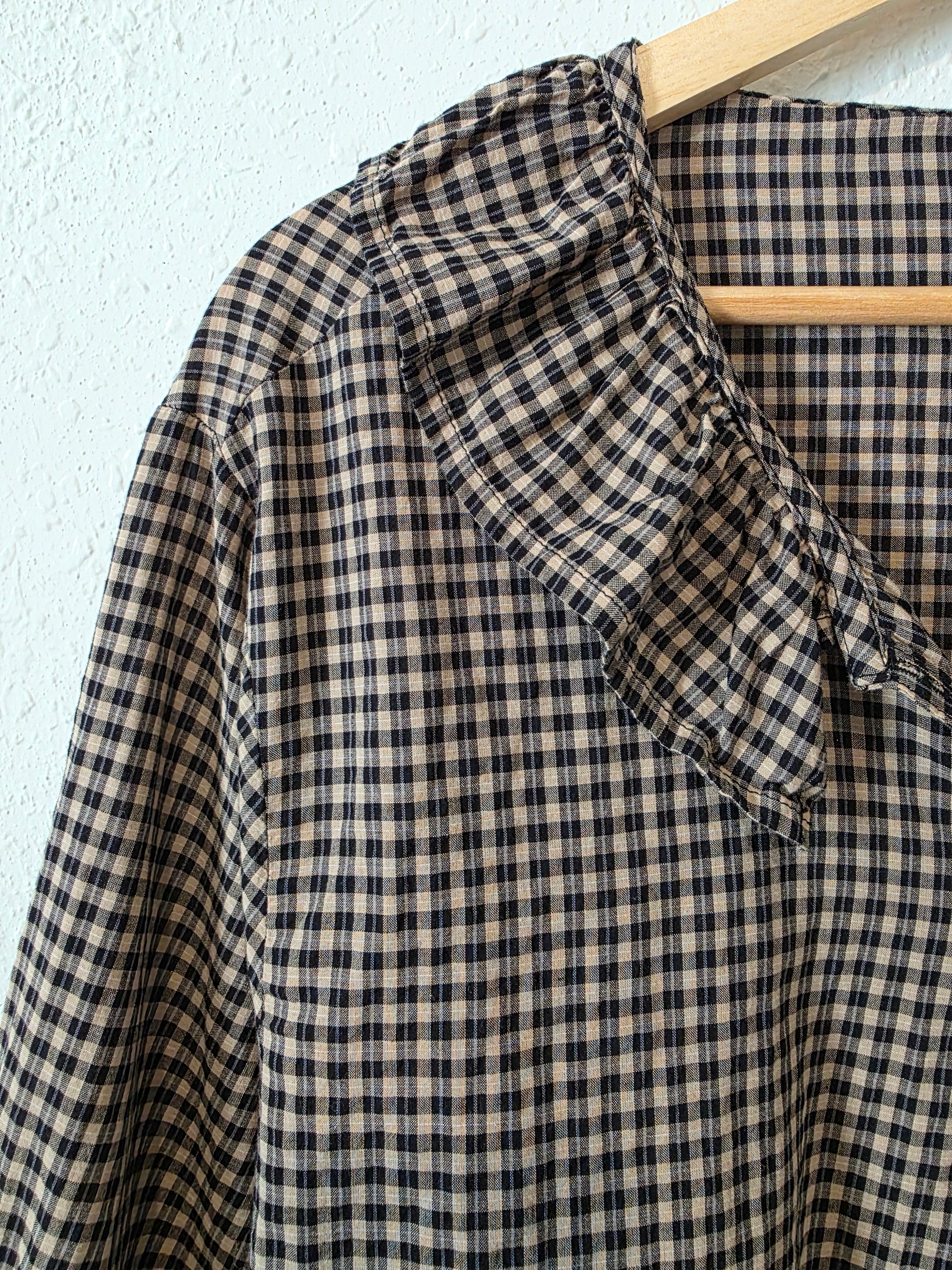 Gingham Collared Cotton Top (XL)
