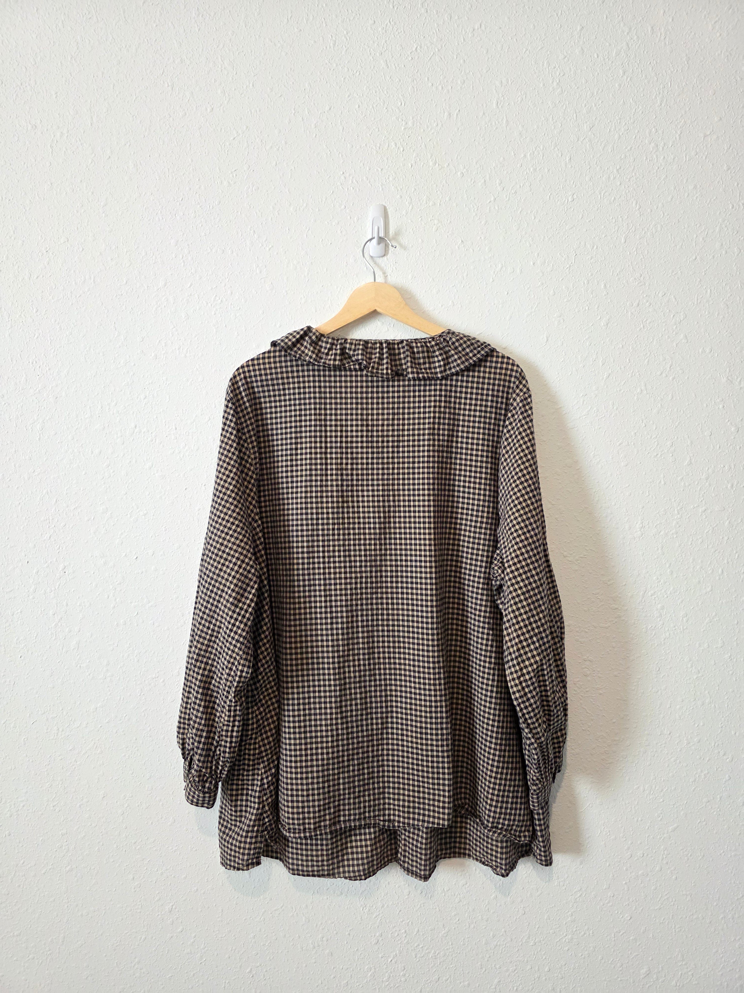 Gingham Collared Cotton Top (XL)